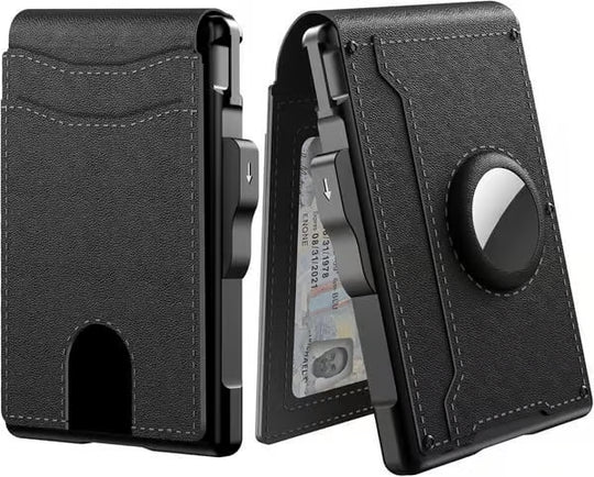🔥Last Day 30% OFF🔥Wallet for Men - with Pop Up Aluminum Case Money Clip Slim Leather Slots Credit Card Holder RFID Blocking Bifold Minimalist Wallet