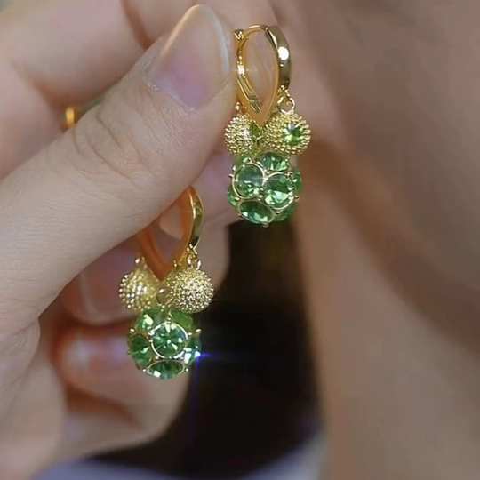 🥳2026 HOT SALE🥳Vintage Gold-Plated Hoop Earrings with Purple Crystal Sphere