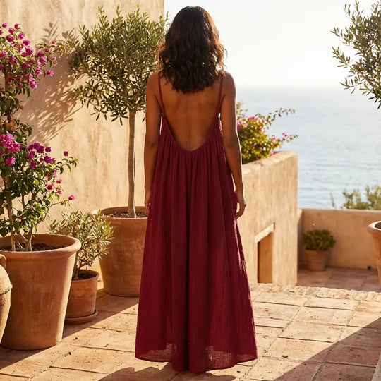 💃ΤΕΛΕΥΤΑΙΑ ΜΕΡΑ SAEL 50% ΕΚΠΤΩΣΗ!!✨Γυναικείο μονόχρωμο φόρεμα Cami Lounge, κομψό μακρύ φόρεμα χωρίς μανίκια για το καλοκαίρι, γυναικεία πιτζάμα για εσωτερικούς χώρους💕
