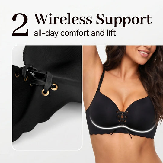 Drawstring Push Up Bra | Instant Cleavage & Anti-Sagging |  Wireless Strapless Bras Comfort Bra