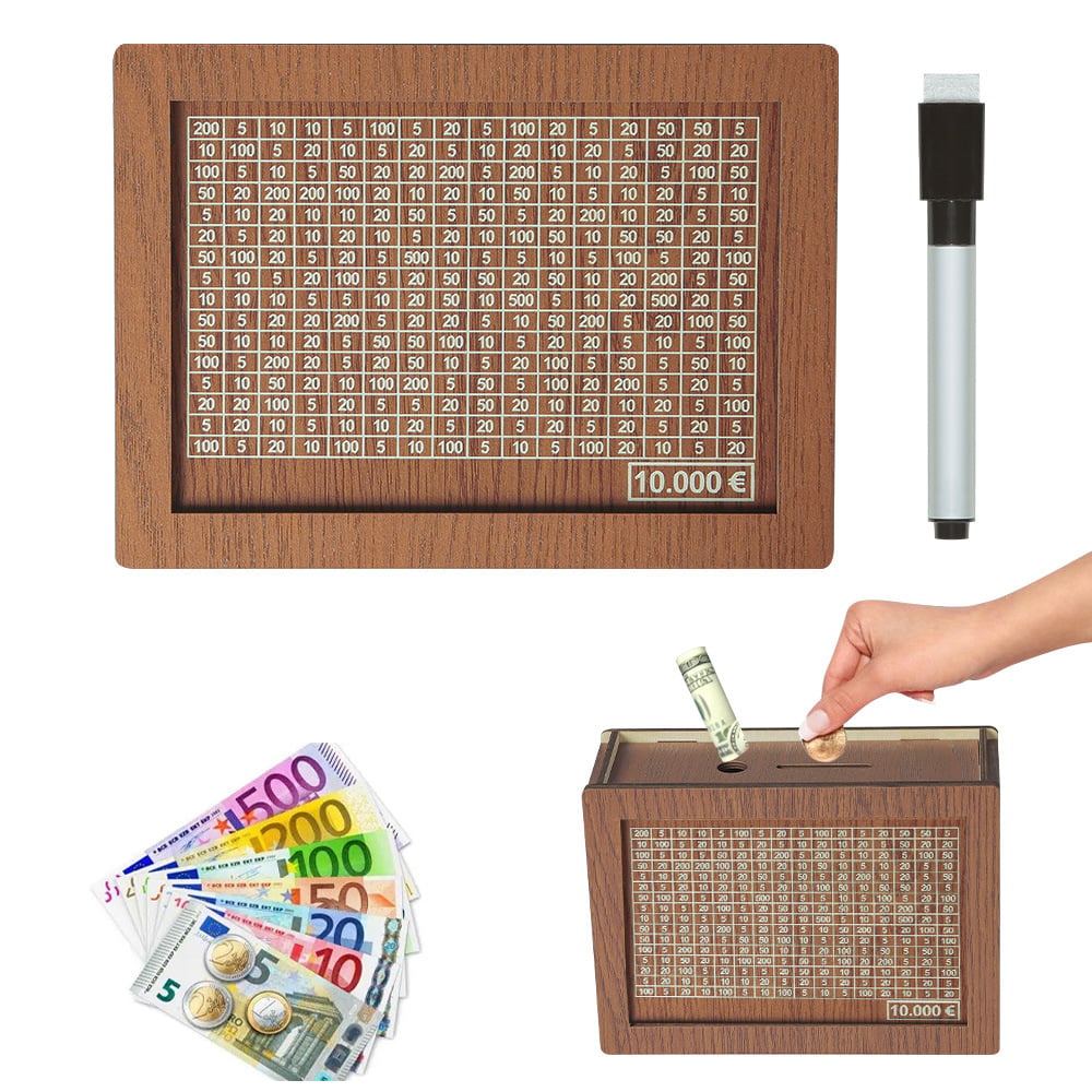 🎁 Hot Sale 70% OFF 🔥Retro Style Wooden Money Box with Counter Piggy Bank Handmade Saving Money Goal Piggy Bank