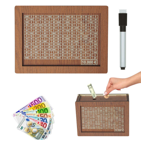 🎁 Hot Sale 70% OFF 🔥Retro Style Wooden Money Box with Counter Piggy Bank Handmade Saving Money Goal Piggy Bank