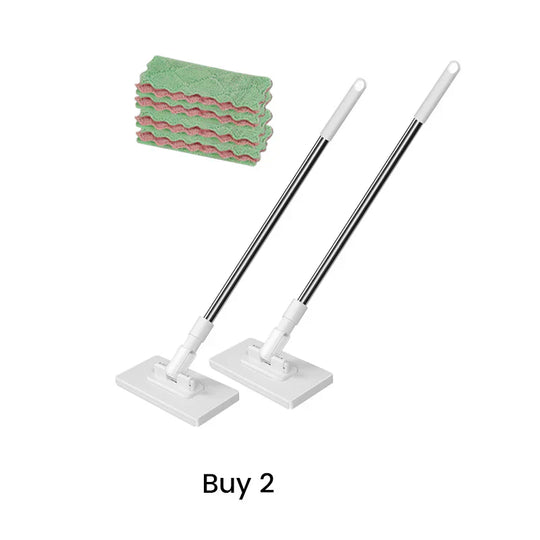🏆#1 Best Seller ⏰💕🌟Flat Mop with Stainless Steel Handle, come with Reusable Washable Mop Cloths