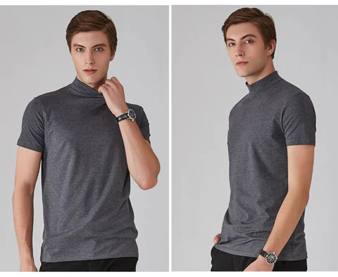 🔈🔈2026 Hot Sale🔥 High Neck Slim Fit T-shirt for Men