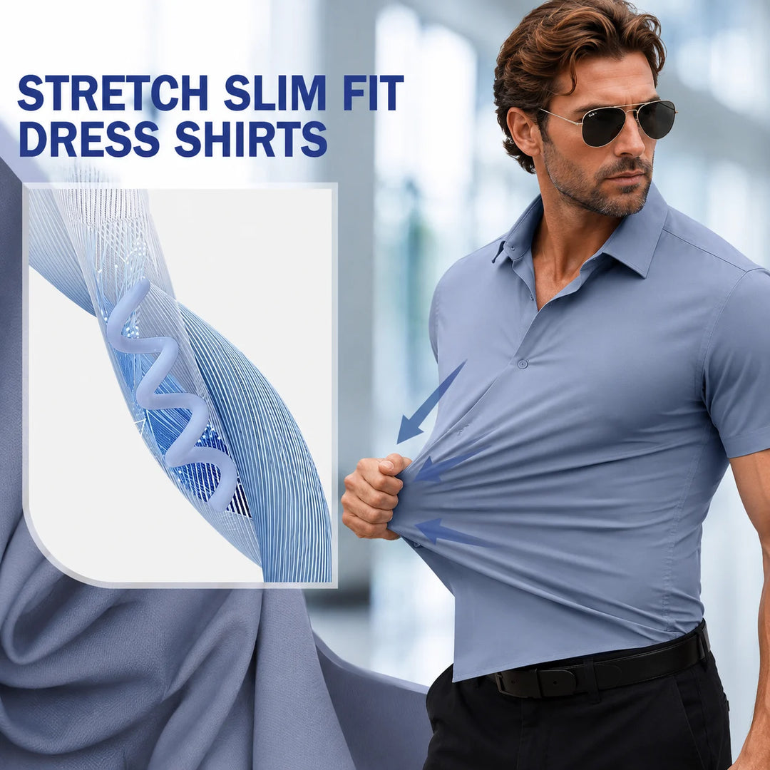👔 Men's Short Sleeve 4-Way Stretch Shirt