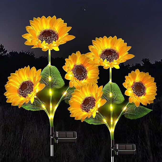 🌻BLESKOVÝ VÝPRODEJ S 30% SLEVOU! Solární světla Slunečnice – Svítící dekorace do zahrady ✨🌿【Pospěš si】