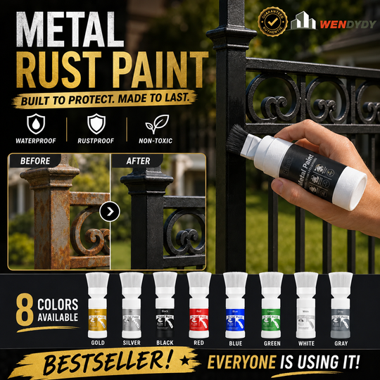 ✨New Arrival✨🖌️🏠Water-Based Metallic Silver Paint with Built-in Brush💥👍