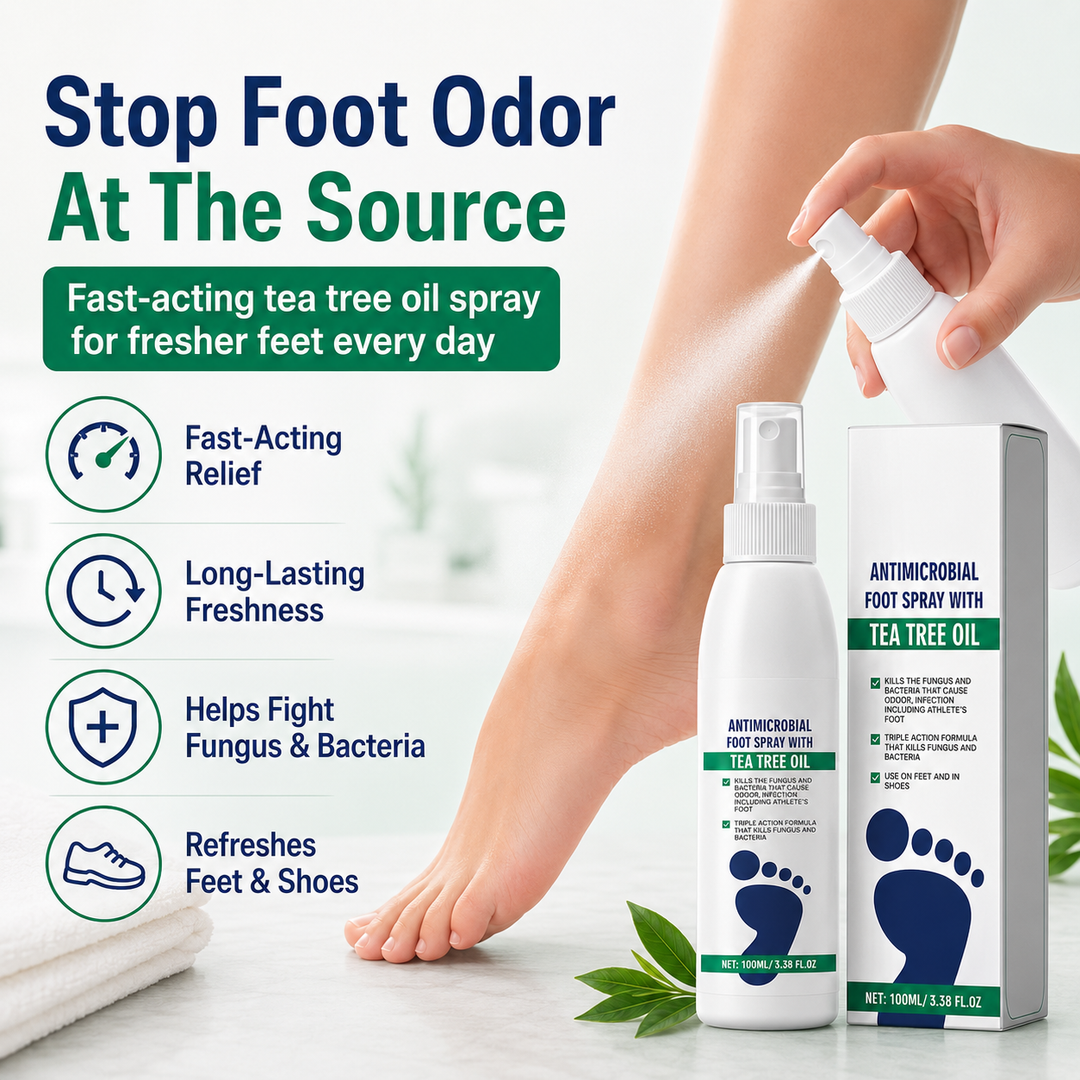Tea Tree Oil Foot Spray - Moisturizing Deodorant for Fresh Feet