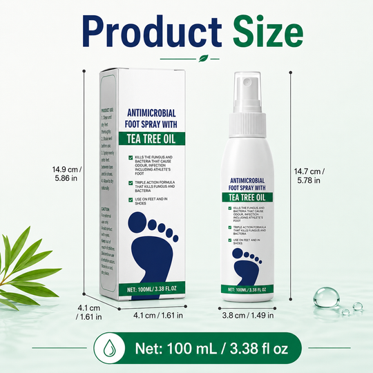 Tea Tree Oil Foot Spray - Moisturizing Deodorant for Fresh Feet