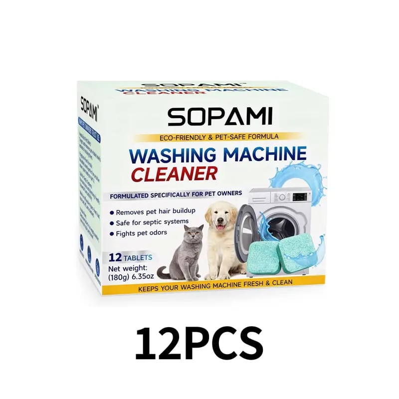 Eco-Friendly Washing Machine Cleaner Fights Pet Odors & Hair Build-Up for Fresh Clean Machines