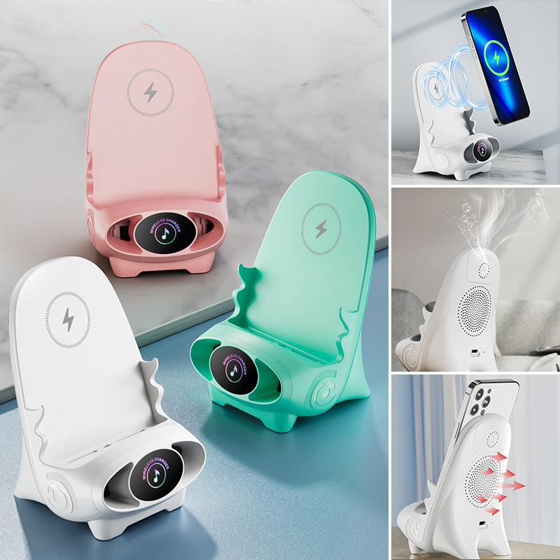 🥳2026 HOT SALE🥳💞50K+ SOLD! 📱 Mini Chair Phone Holder with Wireless Charger - 15W Fast Charging, Adjustable Viewing Angles for Desk/Car/Home Use ⚡✨