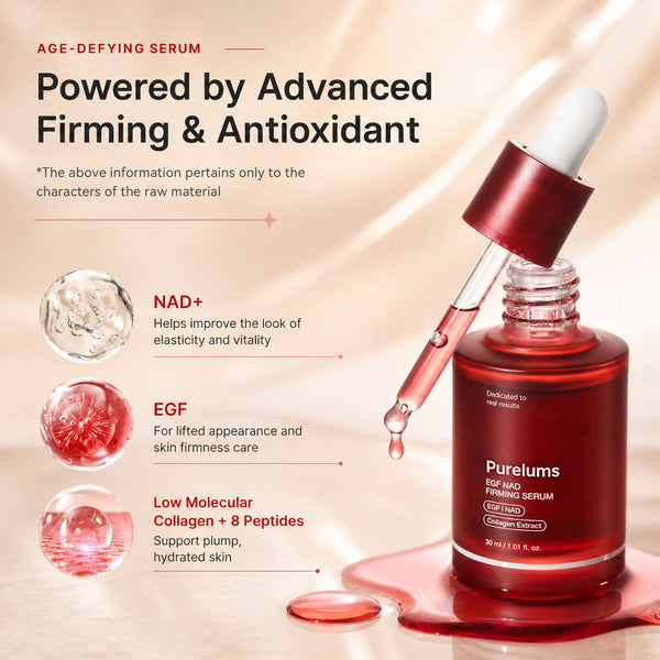 NAD+ EGF Firming Serum | NAD+, EGF, Collagen Extract, Anti-aging, Plumping, Radiance Boosting Serum | Cares for Look of Fine Lines, Skin Elasticity & Firmness For Youthful-looking Skin | Korean Skincare, K-Beauty