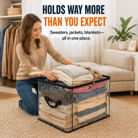 📦Large Heavy-Duty Thick Plastic Clear Storage Bag for Clothes, Moving & Storage