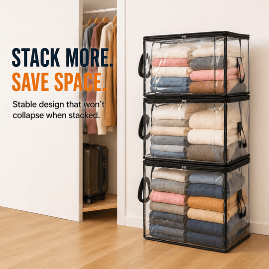 📦Large Heavy-Duty Thick Plastic Clear Storage Bag for Clothes, Moving & Storage