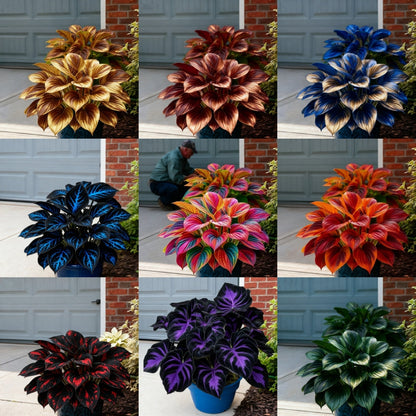 🌈🔥 Limited Edition Rainbow Flame Hostas -Rare Multicolor Foliage, Exclusive to Our Store 🌸