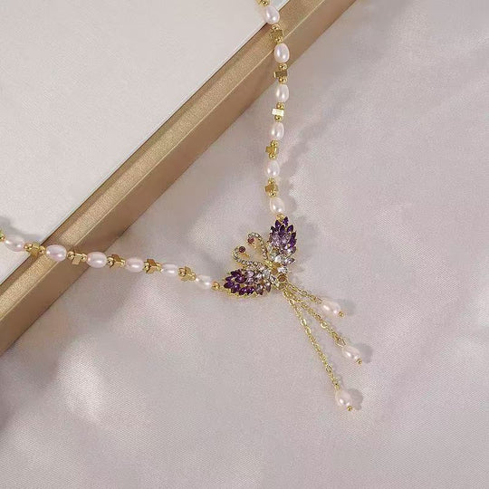 🔥Limited Time Special Price !!🎉Purple Double Swan Pendant Necklace