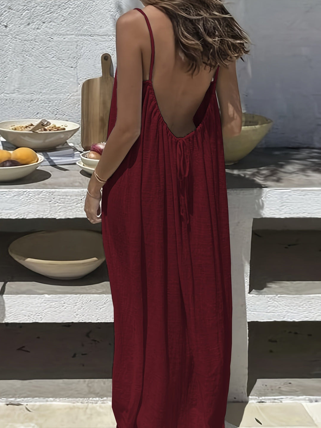 💃ΤΕΛΕΥΤΑΙΑ ΜΕΡΑ SAEL 50% ΕΚΠΤΩΣΗ!!✨Γυναικείο μονόχρωμο φόρεμα Cami Lounge, κομψό μακρύ φόρεμα χωρίς μανίκια για το καλοκαίρι, γυναικεία πιτζάμα για εσωτερικούς χώρους💕