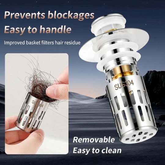 Universal Stainless Steel Pop-Up Sink Drain Strainer