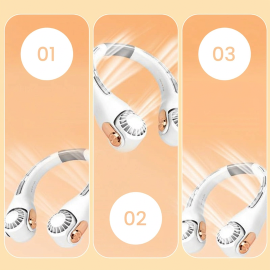 🍃 Neck Air Conditioner Fan – Ultra‑quiet, 360° rotating, 3 speeds. Hands‑free cooling, long battery. Summer essential! 😎🌬️