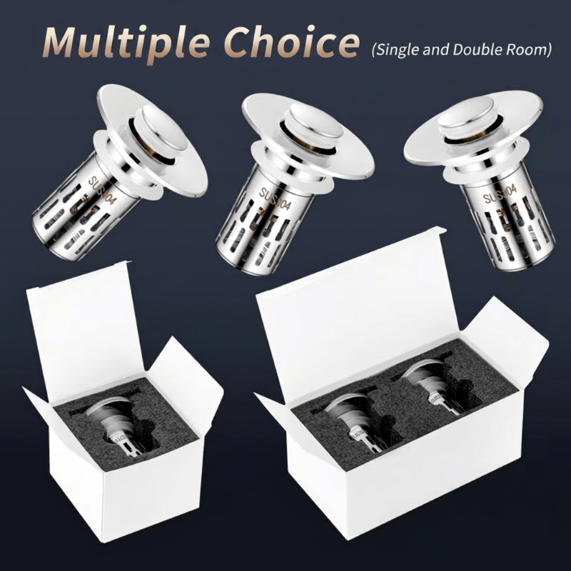 Universal Stainless Steel Pop-Up Sink Drain Strainer