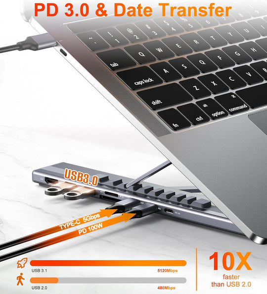 🔥Limited Time Special Price !!✨USB C Laptop Stand with Docking Station