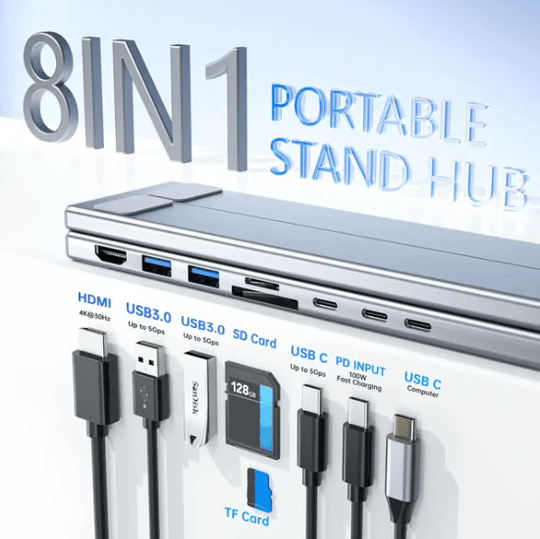 🔥Limited Time Special Price !!✨USB C Laptop Stand with Docking Station