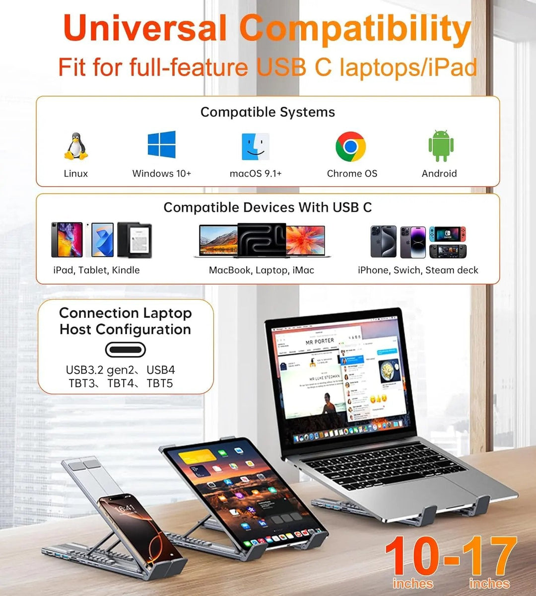 🔥Limited Time Special Price !!✨USB C Laptop Stand with Docking Station