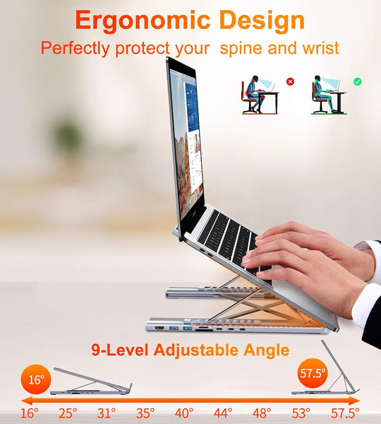 🔥Limited Time Special Price !!✨USB C Laptop Stand with Docking Station