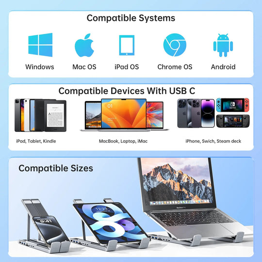 🔥Limited Time Special Price !!✨USB C Laptop Stand with Docking Station
