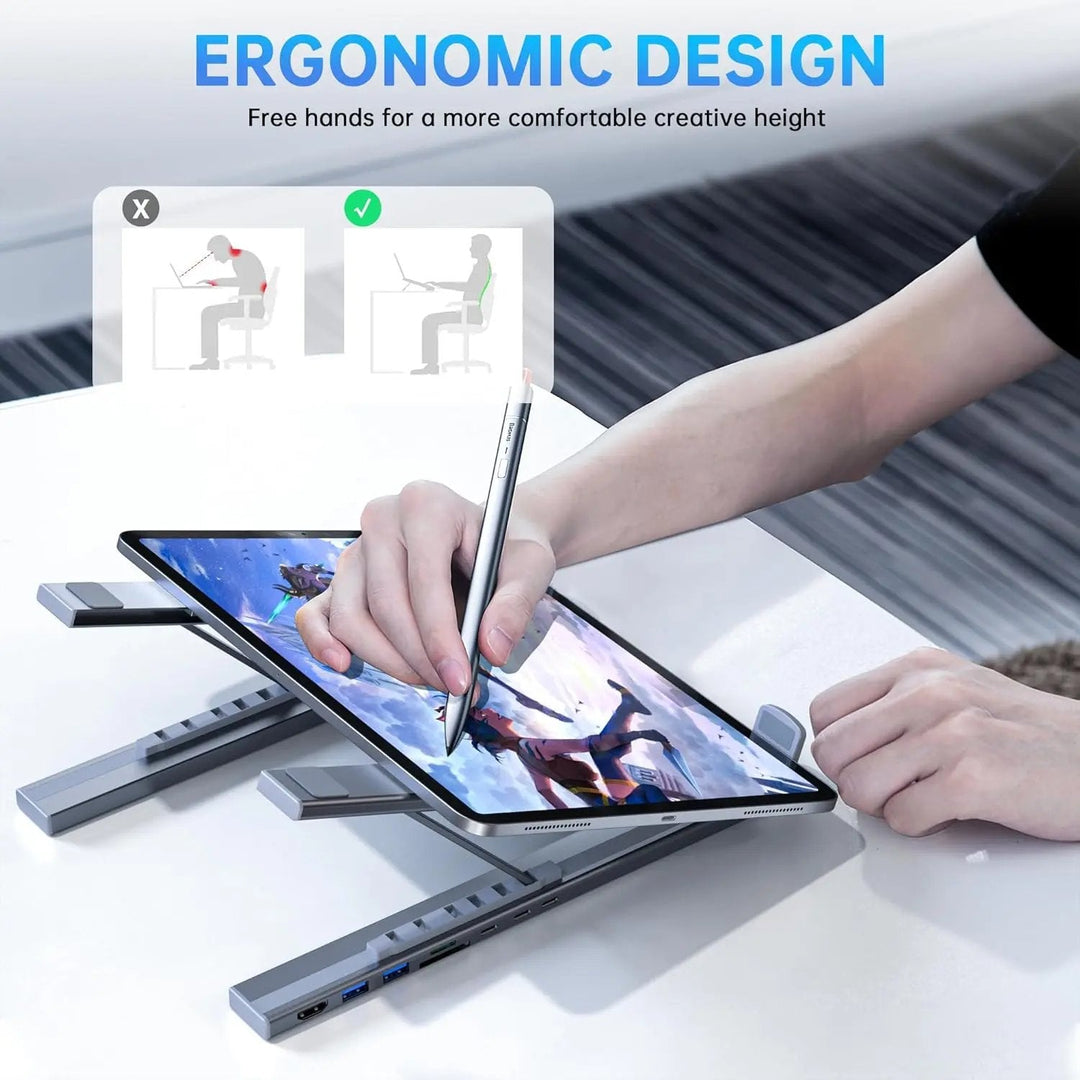 🔥Limited Time Special Price !!✨USB C Laptop Stand with Docking Station