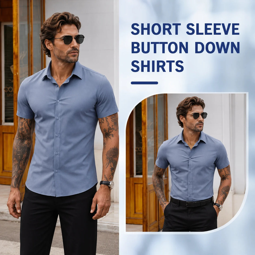👔 Men's Short Sleeve 4-Way Stretch Shirt