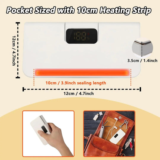 🔥Limited Time Special Price  ⚡Rechargeable 2-in-1 Mini Bag Sealer with Cutter