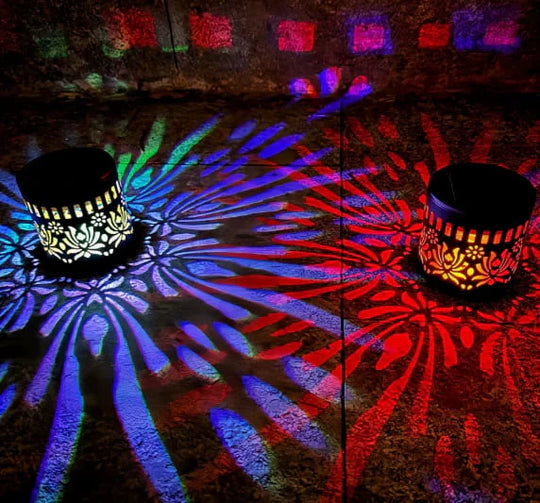 🎁2026 New Arrivals 💥Solar Mandala Wall Light Outdoor Garden Fence Projector Lamp Patio Ambient Decor