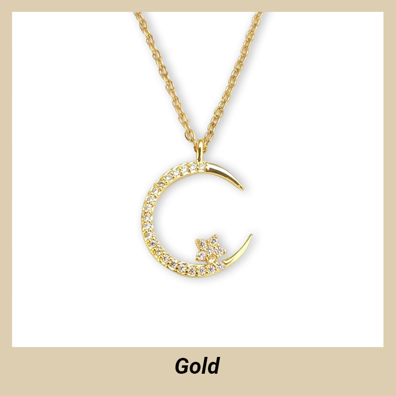 🌙✨ Bright Night: Moon Star Necklace – Glow-in-the-Dark Elegance with Celestial Charm 💫🌌