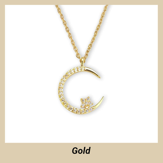 🌙✨ Bright Night: Moon Star Necklace – Glow-in-the-Dark Elegance with Celestial Charm 💫🌌