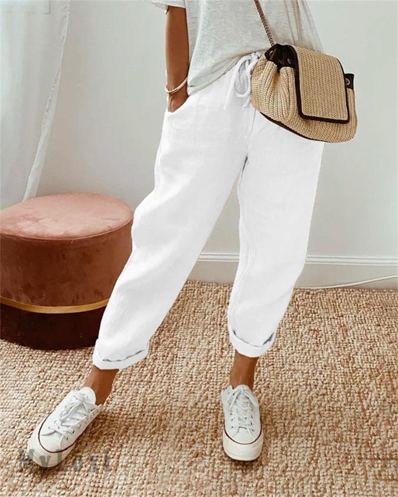 👖 50% OFF NOW ! ⚡ Casual Cotton and Linen Pants for Women – Skin-friendly Breathable, Loose Fit & All-match Daily Wear Design ☁️