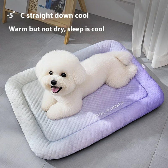 ⏰Limited Time 50%OFF !!!🐶Ice Silk Pet Cooling Mat – Breathable Summer Cooling Bed for Dogs & Cats
