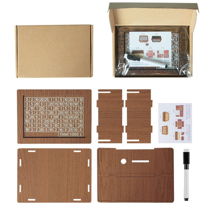 🎁 Hot Sale 70% OFF 🔥Retro Style Wooden Money Box with Counter Piggy Bank Handmade Saving Money Goal Piggy Bank