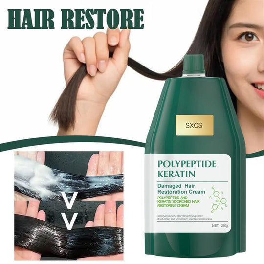 ⏳Lascaine 50% ar feadh tréimhse teoranta⏰Uachtar Deisiúcháin Damáiste Gruaige le Ceiratín Polaipeptide Hiodráitithe🥇