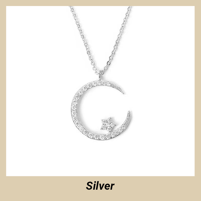 🌙✨ Bright Night: Moon Star Necklace – Glow-in-the-Dark Elegance with Celestial Charm 💫🌌