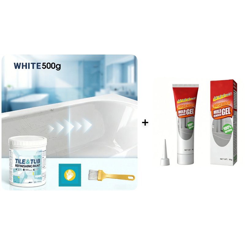 ✨New Arrival 50% OFF🛁🎨 Tile & Tub Refinishing Paint Kit – Waterproof, anti‑slip finish. Covers stains & cracks. Easy DIY, no pro needed. ✨🛡️