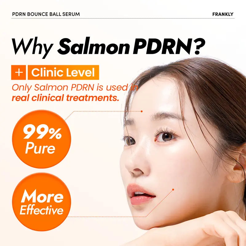 [FRANKLY] PDRN Bounce Ball Serum | 99% Pure Salmon DNA Moisturizer for Skin Repair & Glow Skin | Barrier Repair, Glow Skin, Plumping Effect, Korean Skincare, Lightweight