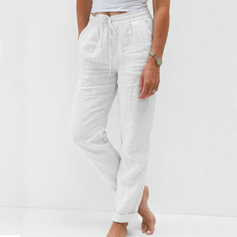 🥳New arrival 50% OFF!🌸Women's Elastic Waist Cotton Linen Casual Pants🍀