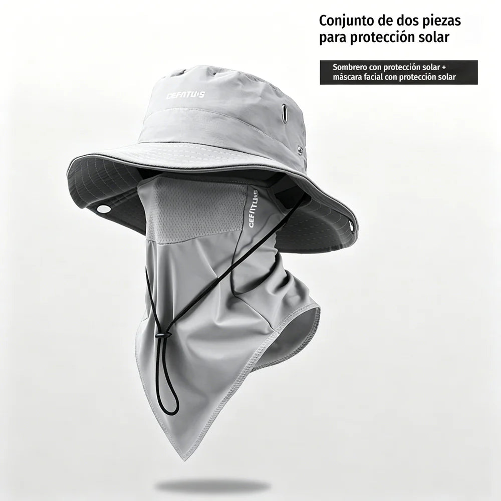 🧢🎣 Breathable Bucket Hat with Detachable Face Cover – UPF 50+ Protection, Lightweight and Ideal for Outdoor Activities 🛡️