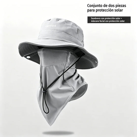 🧢🎣 Breathable Bucket Hat with Detachable Face Cover – UPF 50+ Protection, Lightweight and Ideal for Outdoor Activities 🛡️