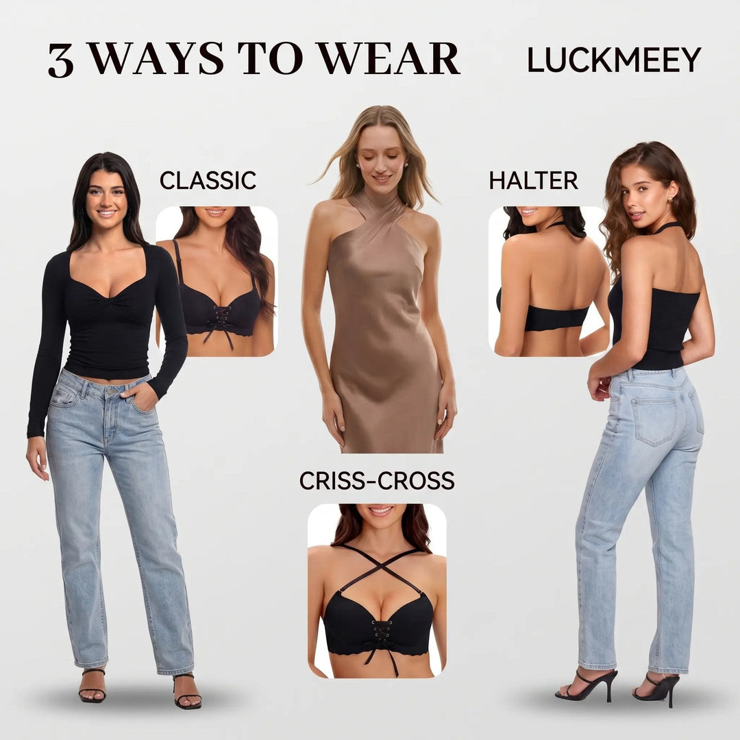 Drawstring Push Up Bra | Instant Cleavage & Anti-Sagging |  Wireless Strapless Bras Comfort Bra