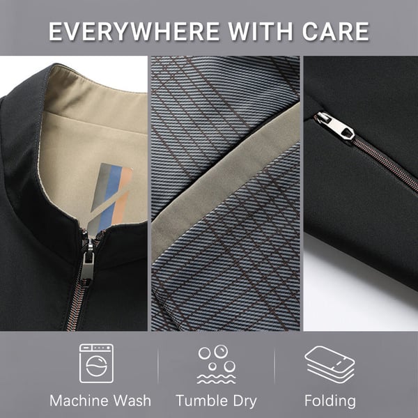 🧥 60% SLEVA NA ŽHAVÝ VÝPRODEJ! ✨ Pánská bunda se stojáčkem a zipem - moderní ležérní design s lehkostí a teplem pro každodenní styl ⚡🛒