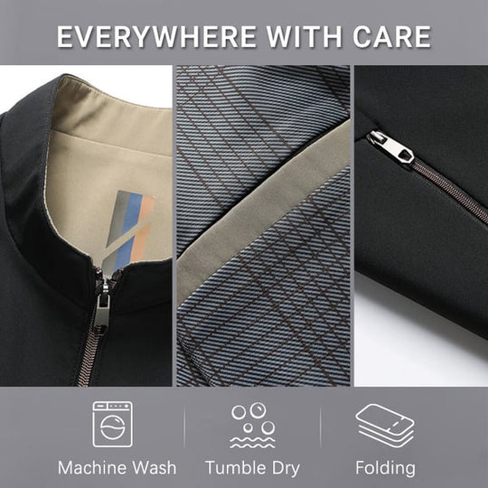 🧥 60% SLEVA NA ŽHAVÝ VÝPRODEJ! ✨ Pánská bunda se stojáčkem a zipem - moderní ležérní design s lehkostí a teplem pro každodenní styl ⚡🛒