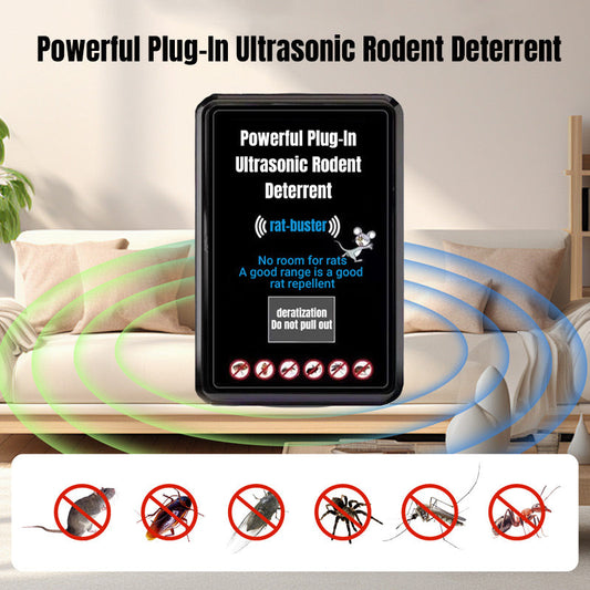 🔥Krachtige plug-in ultrasone knaagdierafweer