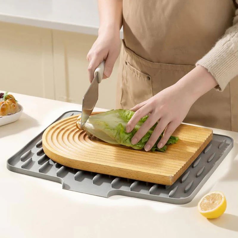 💥Protection de plan de travail en silicone anti-éclaboussures – Résistante à la chaleur &  Tapis antidérapant pour un séchage sans gouttes💥
